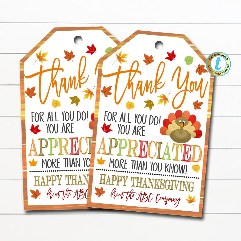 Fall Thank You Gift Tags | TidyLady Printables for Fall Gift Tags Printable Free