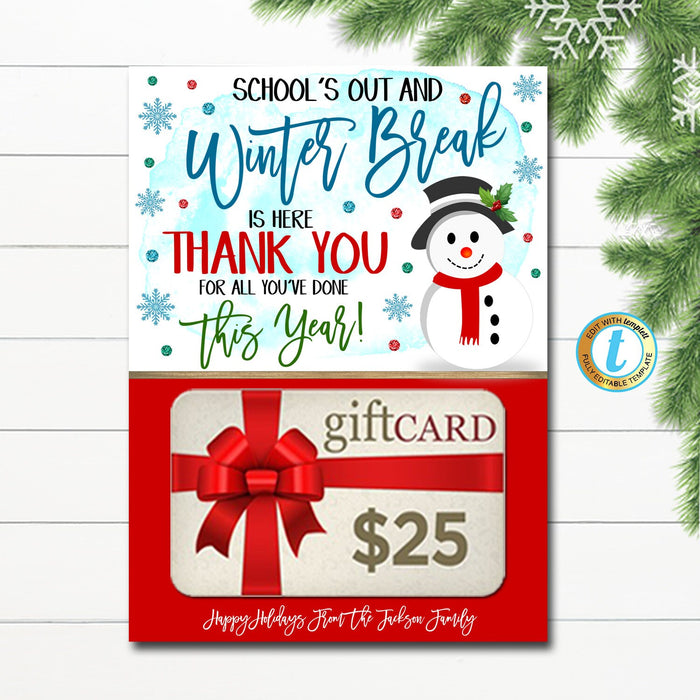 Christmas Gift Card Holder, Teacher Holiday Appreciation Gift — TidyLady  Printables