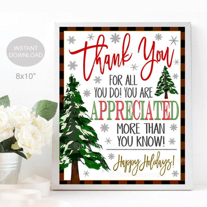 Christmas Appreciation Thank You Sign | TidyLady Printables christmas-appreciation-thank-you-sign-tidylady-printables