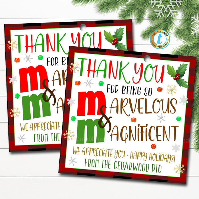 Thanks for Being Magnificent & Marvelous Holiday Candy Tag — TidyLady Printables thanks-for-being-magnificent-marvelous-holiday-candy-tag-tidylady-printables