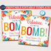 Valentine's Gift Tag, You're the bomb, bath bomb, soap gift, Client Employee Teacher Staff Appreciation Valentine Gift, Editable Template