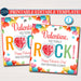 EDITABLE Valentine You Rock Gift Tags, Candy You're a Gem Valentine Gift Tag, Classroom School Teacher Staff, Valentine Label DIY Template