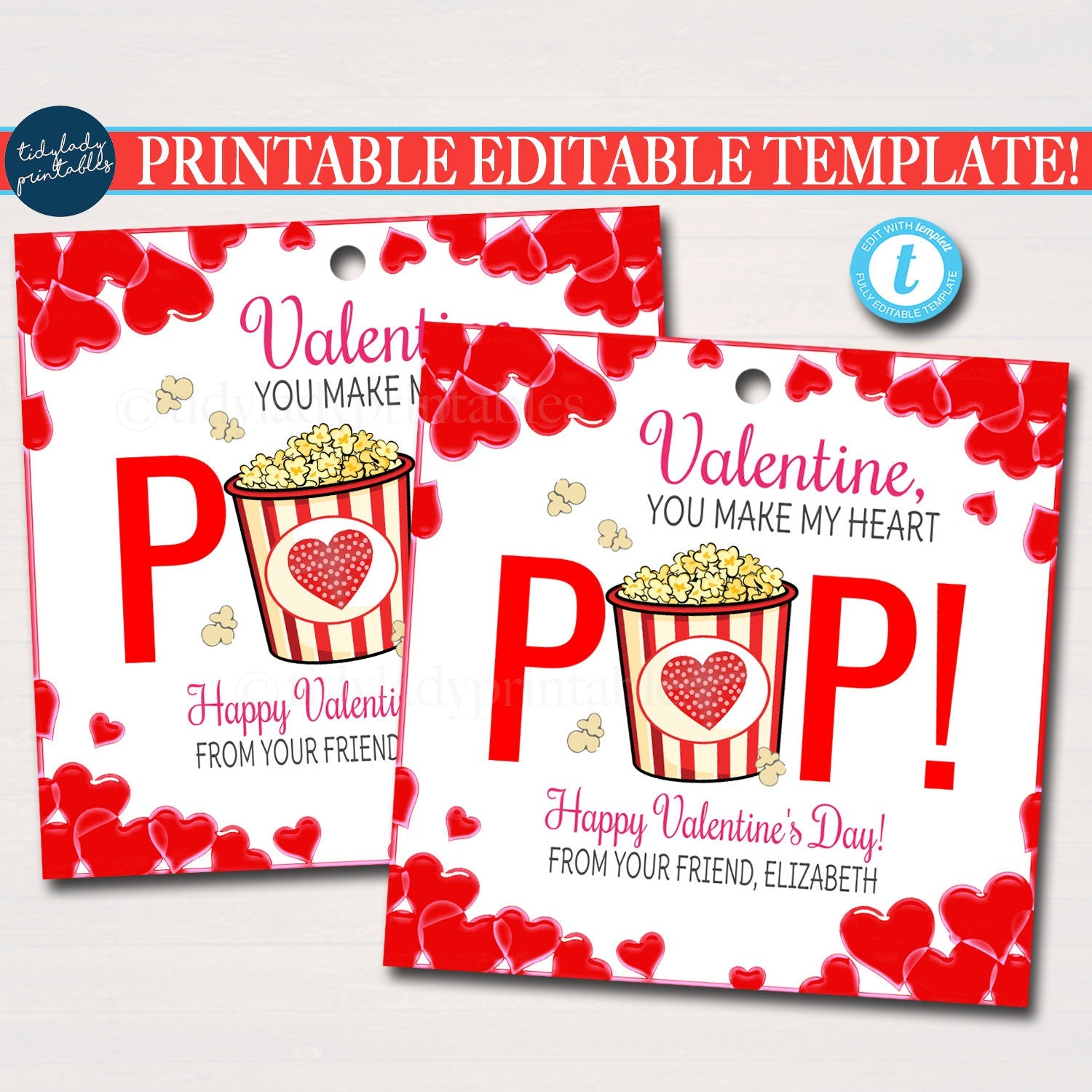 Free Printable Valentine Popcorn Wrappers Free Printable Valentine Popcorn Wrappers