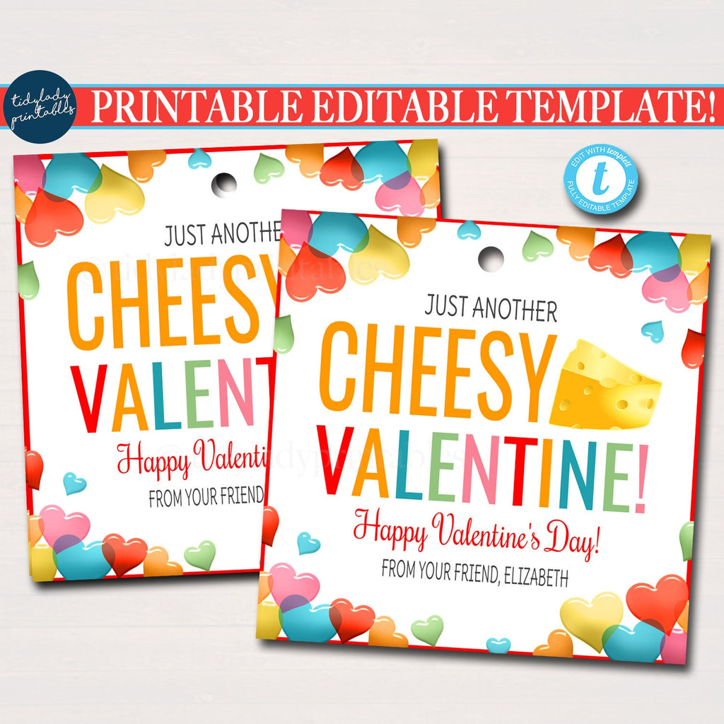 valentine's day cheese gift tag | just another cheesy valentine