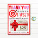Valentine's Day Printable Gift Card Holder, Thank You For Keeping Us on Target, School Staff Teacher Appreciation Gift, Editable Template
