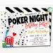 Poker Night Party Invitation, Adult Surprise Birthday Invite, Poker Casino Gambling Party, Work Happy Hour Invite, DIY Editable Template