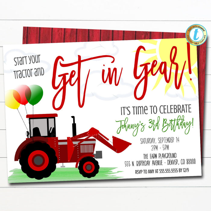 Tractor Birthday Party Invitation | TidyLady Printables tractor-birthday-party-invitation-tidylady-printables