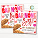 Valentine Granola Bar Gift Tag, Teacher Staff Employee School Appreciation Week, Bar None You Are The Best, Thank You Tag, Editable Template