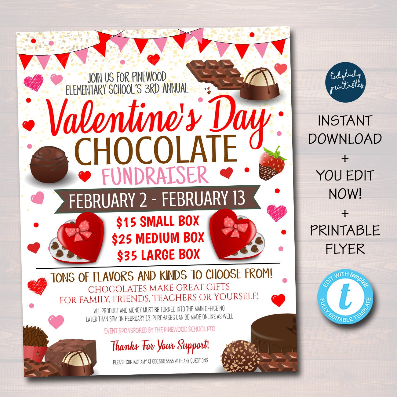 valentine-s-day-chocolate-candy-fundraiser-flyer-tidylady-printables for Free Printable Flyers For Fundraisers Valentine's Day Chocolate Candy Fundraiser Flyer — TidyLady Printables for Free Printable Flyers For Fundraisers