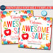 EDITABLE Valentine Applesauce Tags, You are Awesome-Sauce Valentine Gift Tag, Gift Classroom School Teacher Staff Valentine Label Template