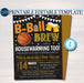 Basketball and Beer Housewarming Party Invitation, Chalkboard Printable, Big Game Couples New House Party Invite, INSTANT DOWNLOAD, Editable