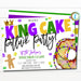 Mardi Gras King Cake Potluck Party Invitation, Beads King Cake and Lots of Fun Party, New Orleans Appreciation Fun Event, EDITABLE TEMPLATE