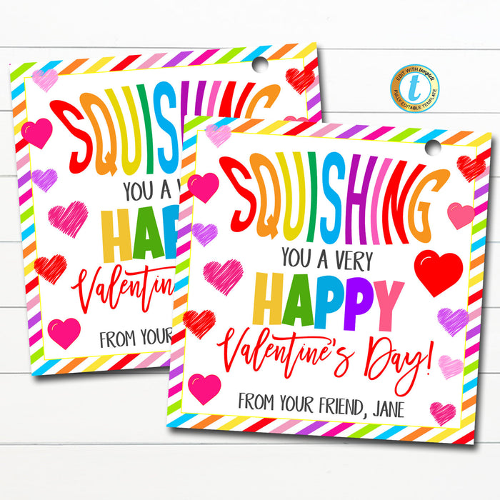 Valentine's Day Squishies Gift Tag | Squishing Happy — TidyLady Printables