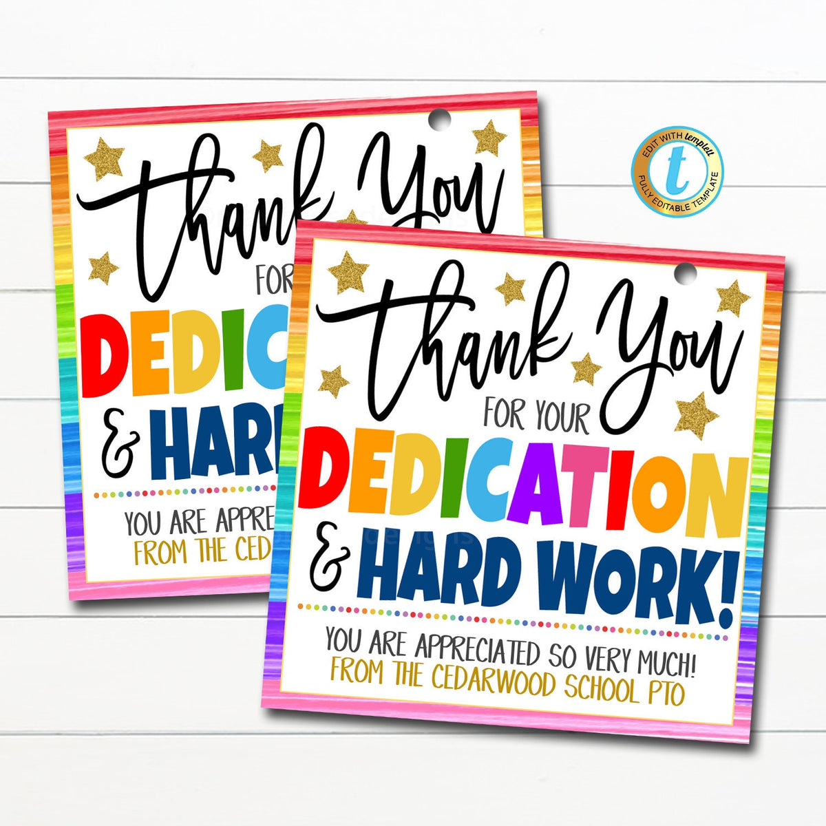 Thank You Gift Tags Teacher Staff Employee appreciation Week — TidyLady ...