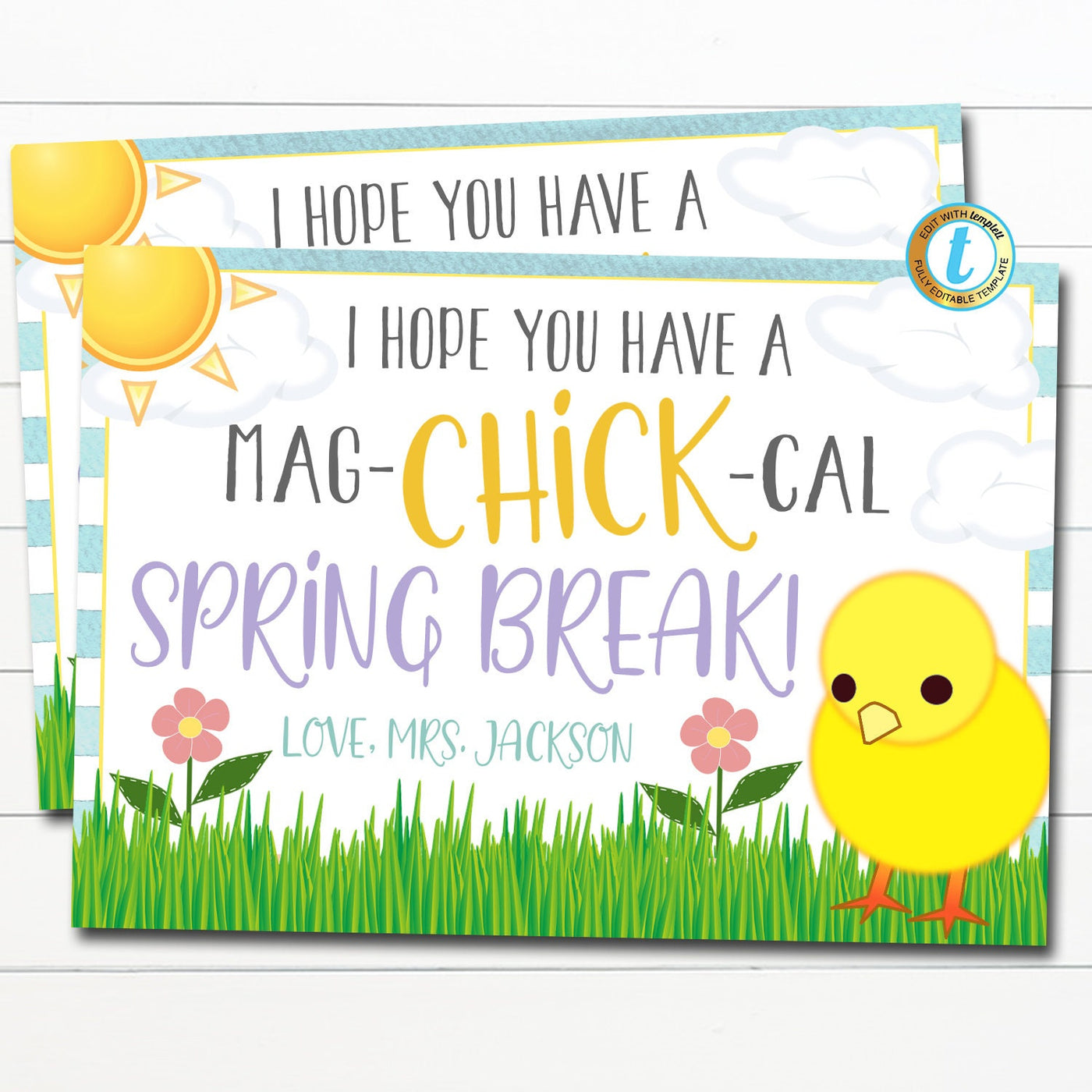 Spring Break Teacher Postcard to Students Printable — TidyLady Printables