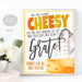 Cheesy Thank You Sign, Appreciation Week Teacher Staff Nurse Snack Table, We Think you're Grate Thank you for All You Do, INSTANT DOWNLOAD