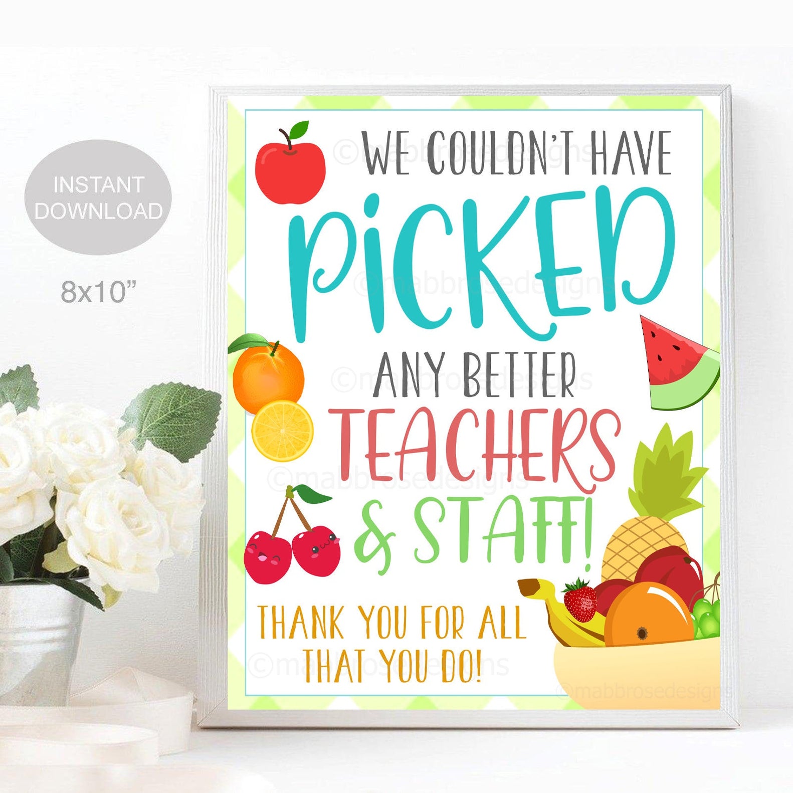 Teacher Thank You Sign, Couldn't have picked better Teachers — TidyLady ...