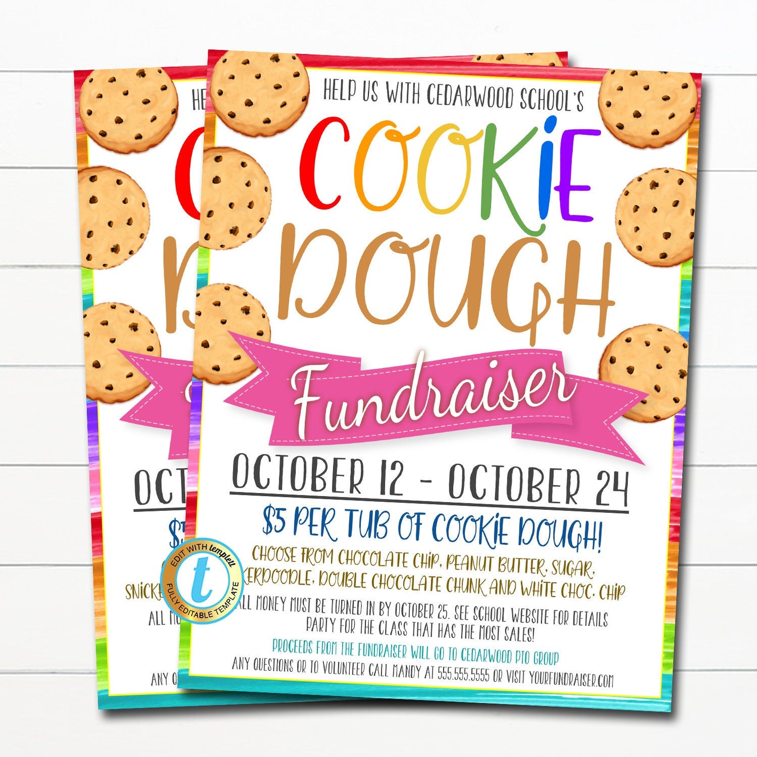 Cookie Dough Fundraiser Flyer | TidyLady Printables