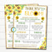 Printable Editable Floral Grow Bloom Theme Teacher and Staff Appreciation Itinerary Flyer Poster Schedule Events, Sunflower Theme Invite