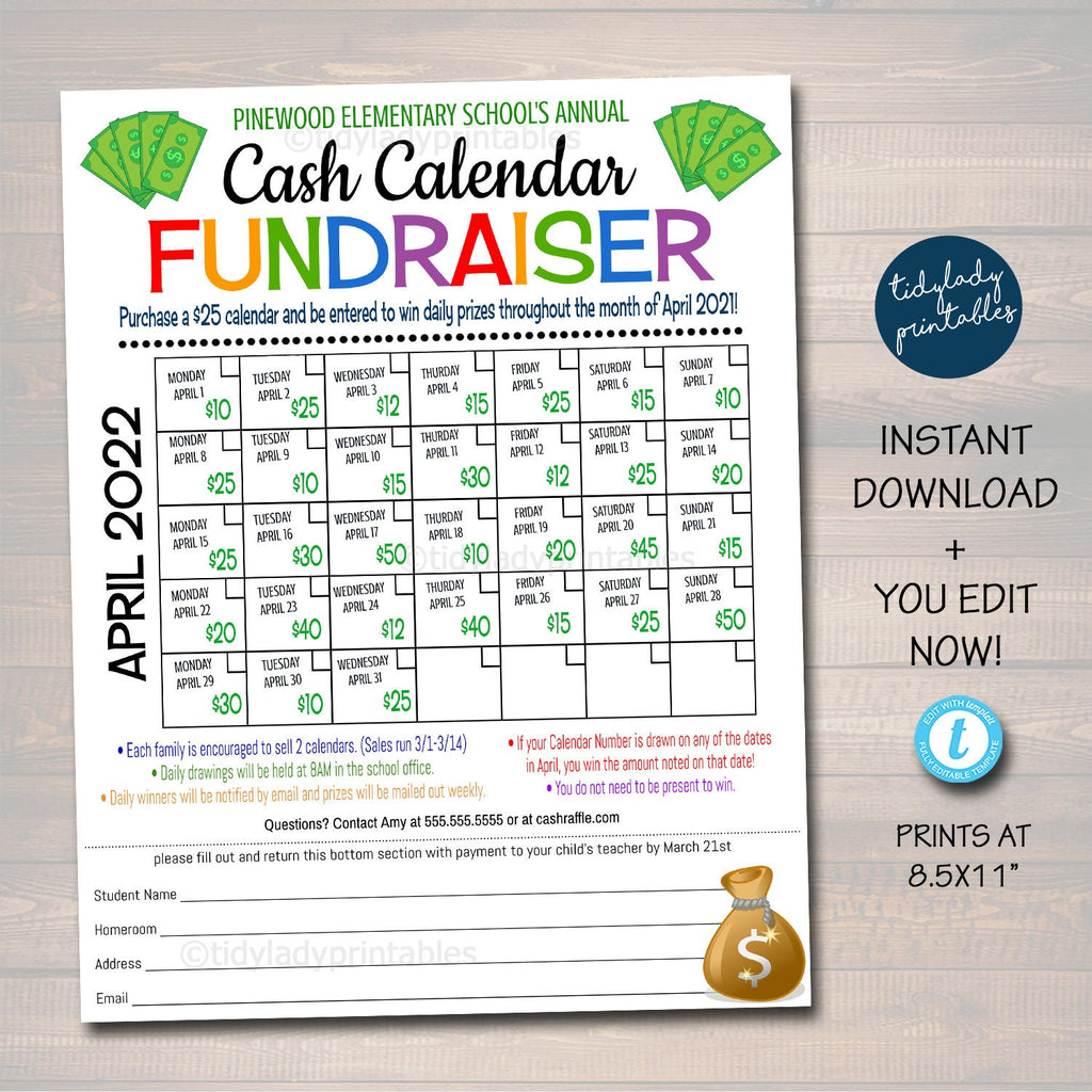 cash-calendar-fundraiser-flyer-tidylady-printables