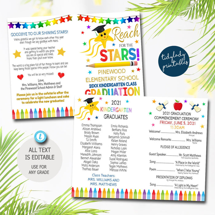 Graduation Program For Kinder Kindergarten Graduation Ceremony Program Template — TidyLady Printables