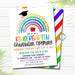 Rainbow Graduation Set, Invitation Printable Kindergarten Preschool Pre K Any Age Graduate School Ceremony Program Diploma EDITABLE TEMPLATE