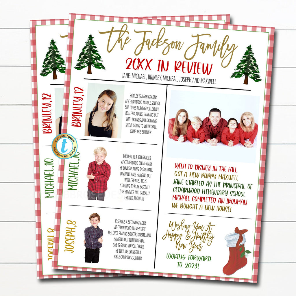 Christmas Newsletter Family Year In Review Template — TidyLady Printables christmas-newsletter-family-year-in-review-template-tidylady-printables