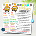 Bus Driver's Survival Kit Gift Tags, National Bus Driver Appreciation Day, School Staff Thank you Gift Card, Printable DIY Editable Template