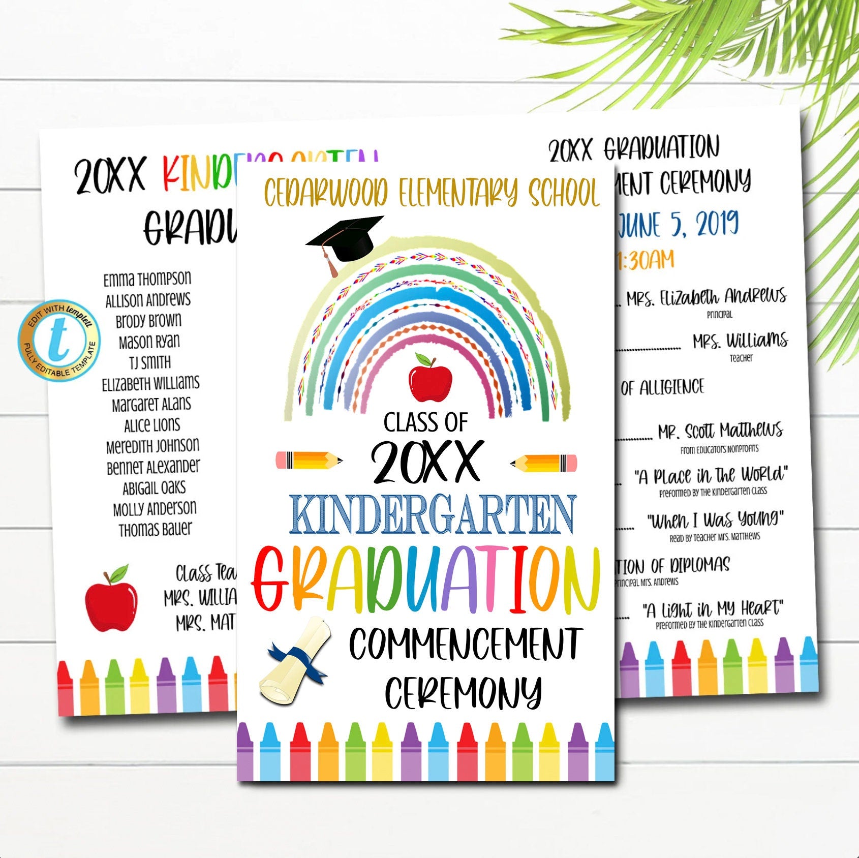 Kindergarten Graduation Program Covers