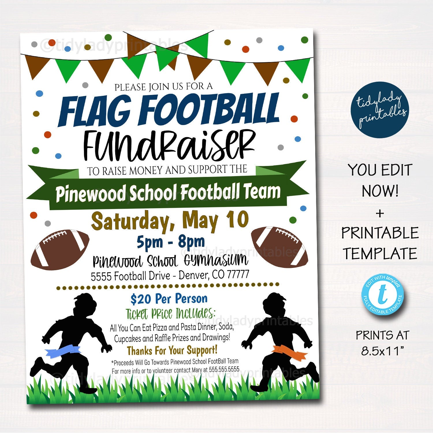 flag-football-fundraiser-flyer-tidylady-printables for Free Printable Flyers For Fundraisers Flag Football Fundraiser Flyer | TidyLady Printables for Free Printable Flyers For Fundraisers