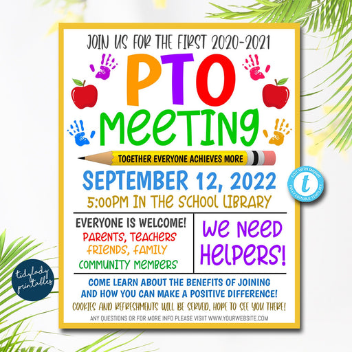 EDITABLE PTO PTA Meeting Informational Flyer, Printable Handout, School Fundraiser Event, Why Volunteer Handout Template, Instant Download