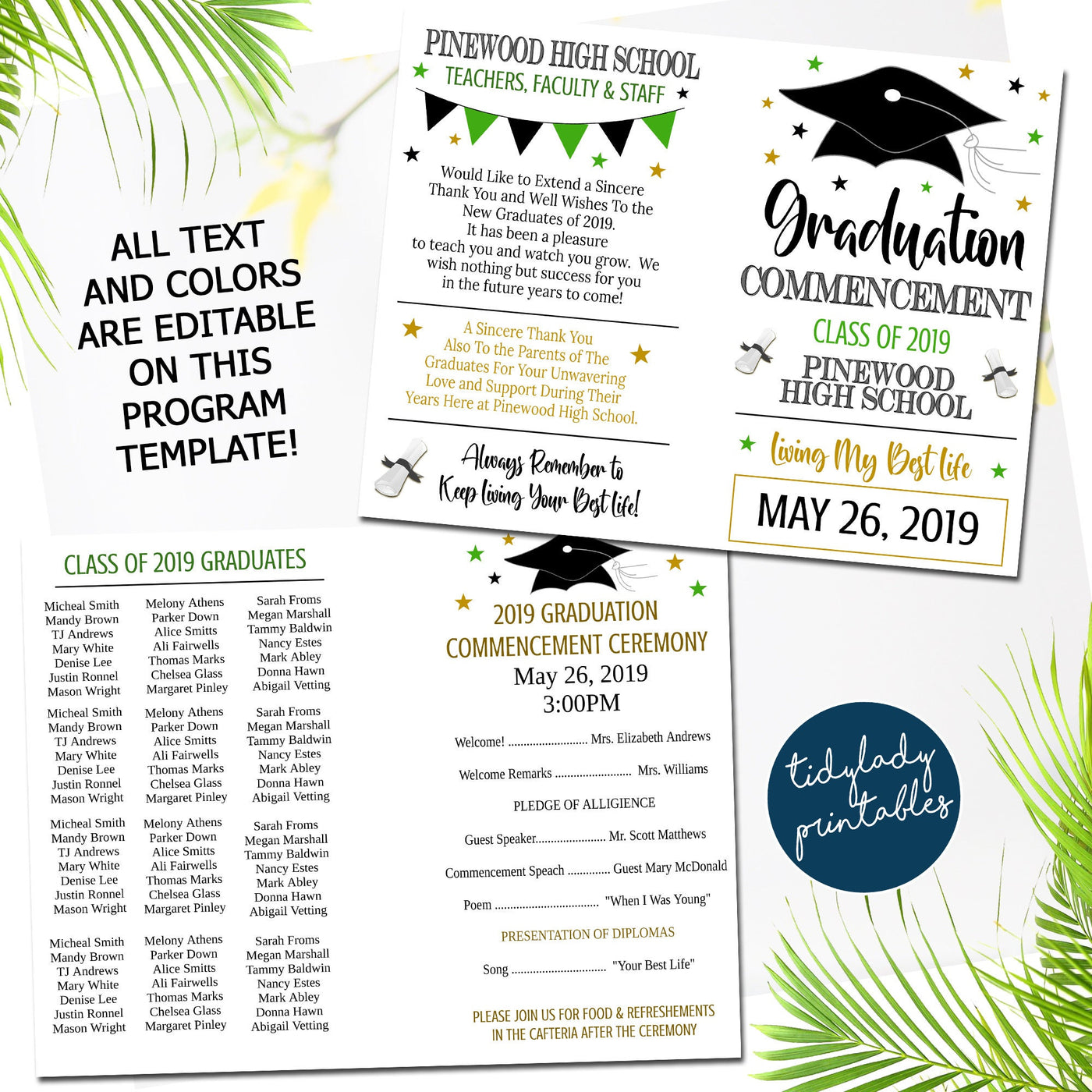 Graduation Ceremony Program Template | TidyLady Printables