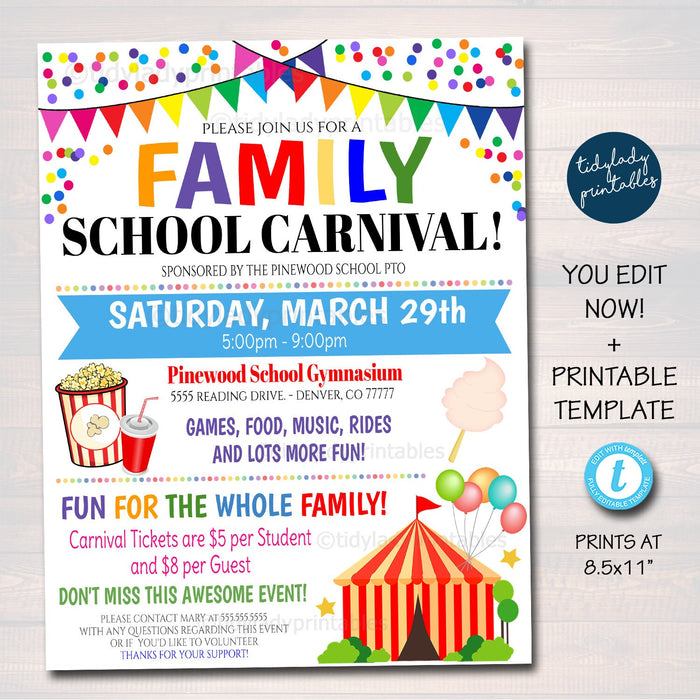 Family Carnival Flyer | TidyLady Printables