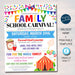 EDITABLE Family Carnival Flyer, Printable PTA PTO Flyer, School Church Benefit Fundraiser Event Poster, Circus Party Printable Invitation