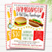 Hot Dog and Hamburger Dinner Flyer, Editable Hamburger fundraiser invitation, pto pta Church School Charity, Hamburger Fundraiser Template