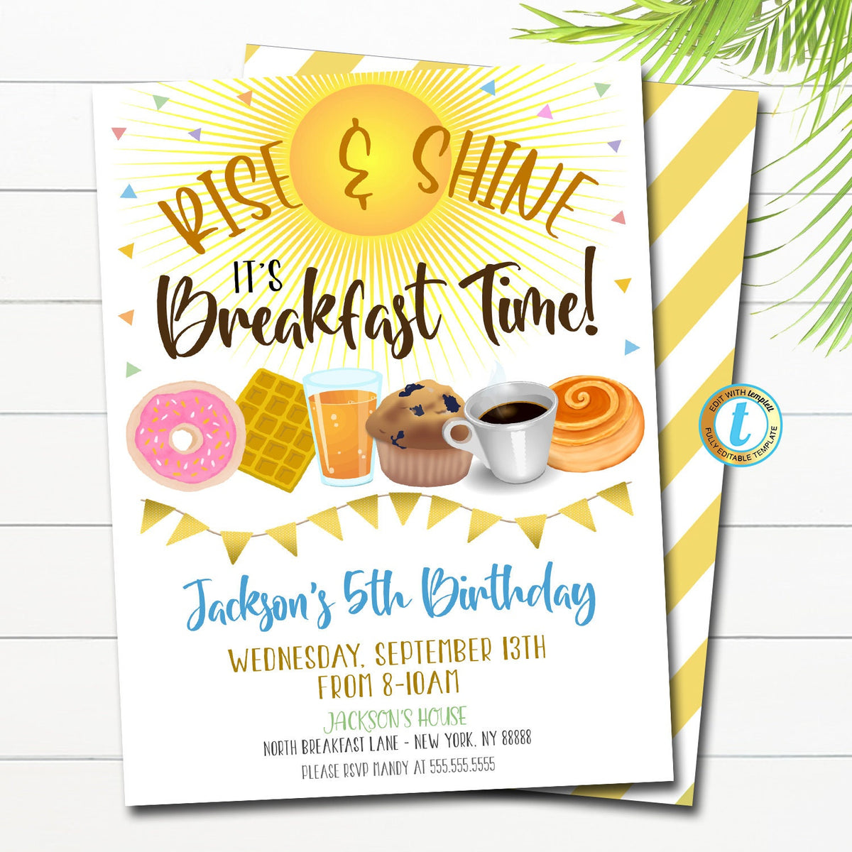 Rise and Shine Breakfast Birthday Invite | TidyLady Printables