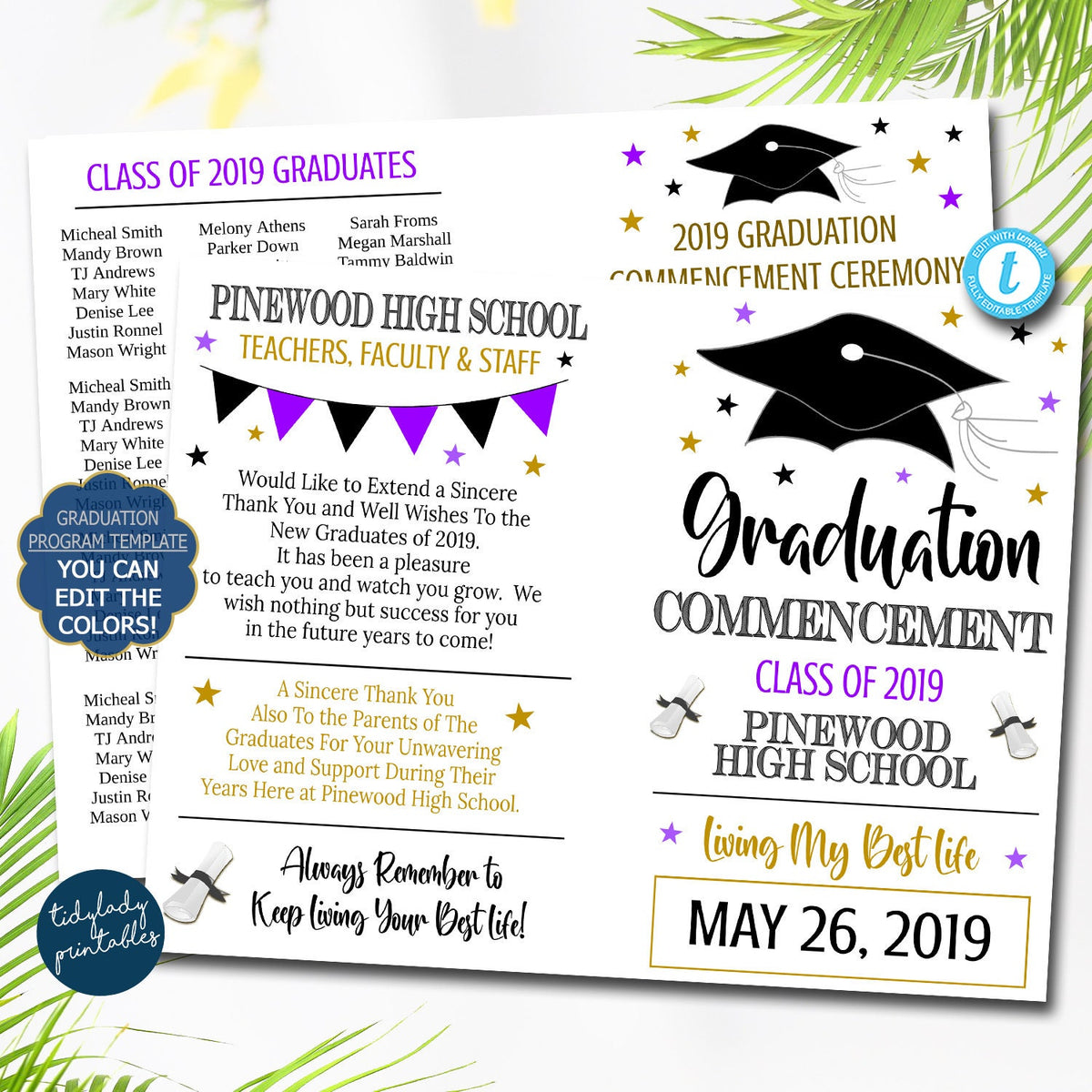 Sample Graduation Program Shs Graduation Ceremony Program Template | High School Graduation ...