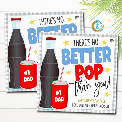 Fathers Day Soda Pop Tag, Fathers Day Handout, Fathers Day Gift Printable, Father Day Gift Church, Fathers Day Gift Tags, Fathers Day Favor