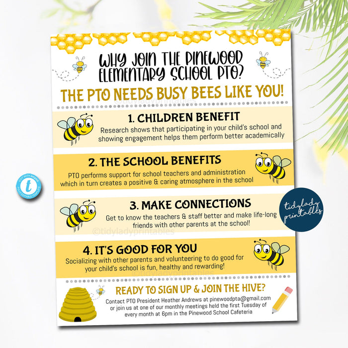 PTO PTA Recruitment Flyer | TidyLady Printables