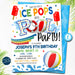 Ice Pops and Pool Party Invitation, End of School Party, Printable Invite Back to School, Summer Kids Boys Pool Birthday, EDITABLE TEMPLATE