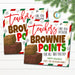 Holiday Teacher Gift Tags, Teachers Deserve Brownie points, Staff Teacher Appreciation Treat Thank You Label Christmas DIY Editable Template
