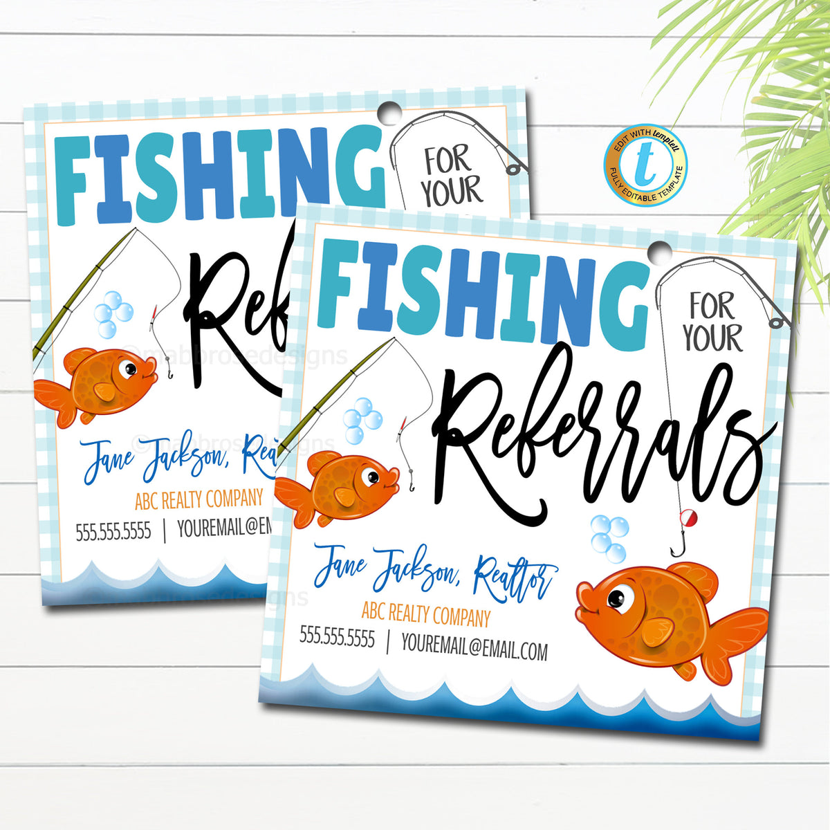Goldfish Realtor Pop By Tag  Fishing for Your Referrals — TidyLady  Printables