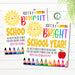 EDITABLE Bright School Year First Day of School Back To School Teacher, pto pta Gift, Printable Sunshine Tags, Student Gifts, DIY TEMPLATE
