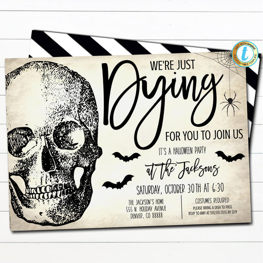 Vintage Halloween Invitation Template, Instant Download, Halloween Party Invitation, Printable Halloween Invite for Adults, Digital Download