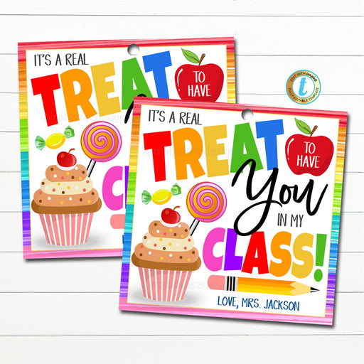 Teacher Printable Sweet Gift Tag Back To School First Day of School, Student Back to School Gift From Teacher Cookie Candy Editable Template