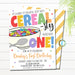 Cereal Brithday Party Invitation, Printable Kids Birthday Party, Cereal-sly One First Birthday Breakfast Cereal Invitation EDITABLE TEMPLATE