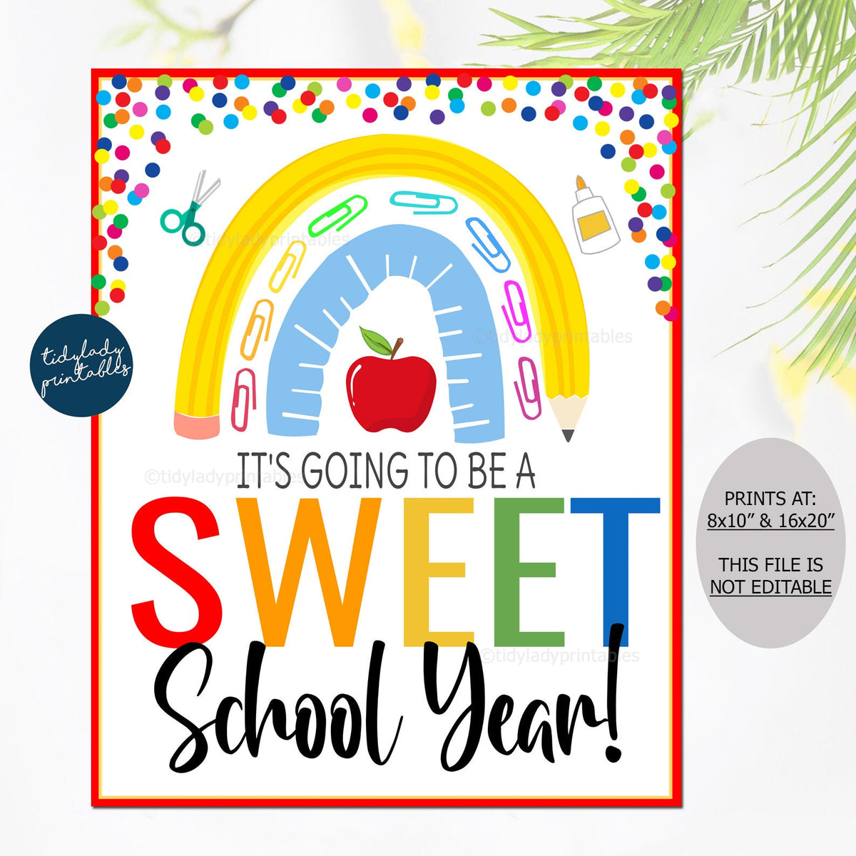 welcome-back-to-school-printable-sign-rainbow-sweet-tidylady-printables for This Year Is Going To Be Sweet Free Printable Welcome Back to School Printable Sign | Rainbow Sweet — TidyLady Printables for This Year Is Going To Be Sweet Free Printable