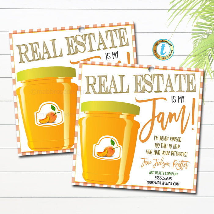 Real Estate is my Jam Pop by Tags, Realtor Referral Printable Tag, Real Estate Marketing Thank You Tag, Editable Summer Pop by Tag, Editable