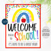 Welcome Back to School Printable Sign, Rainbow Sweet School Year First Day of School Student Teacher Gift, Printable Decor, School Pto Pta