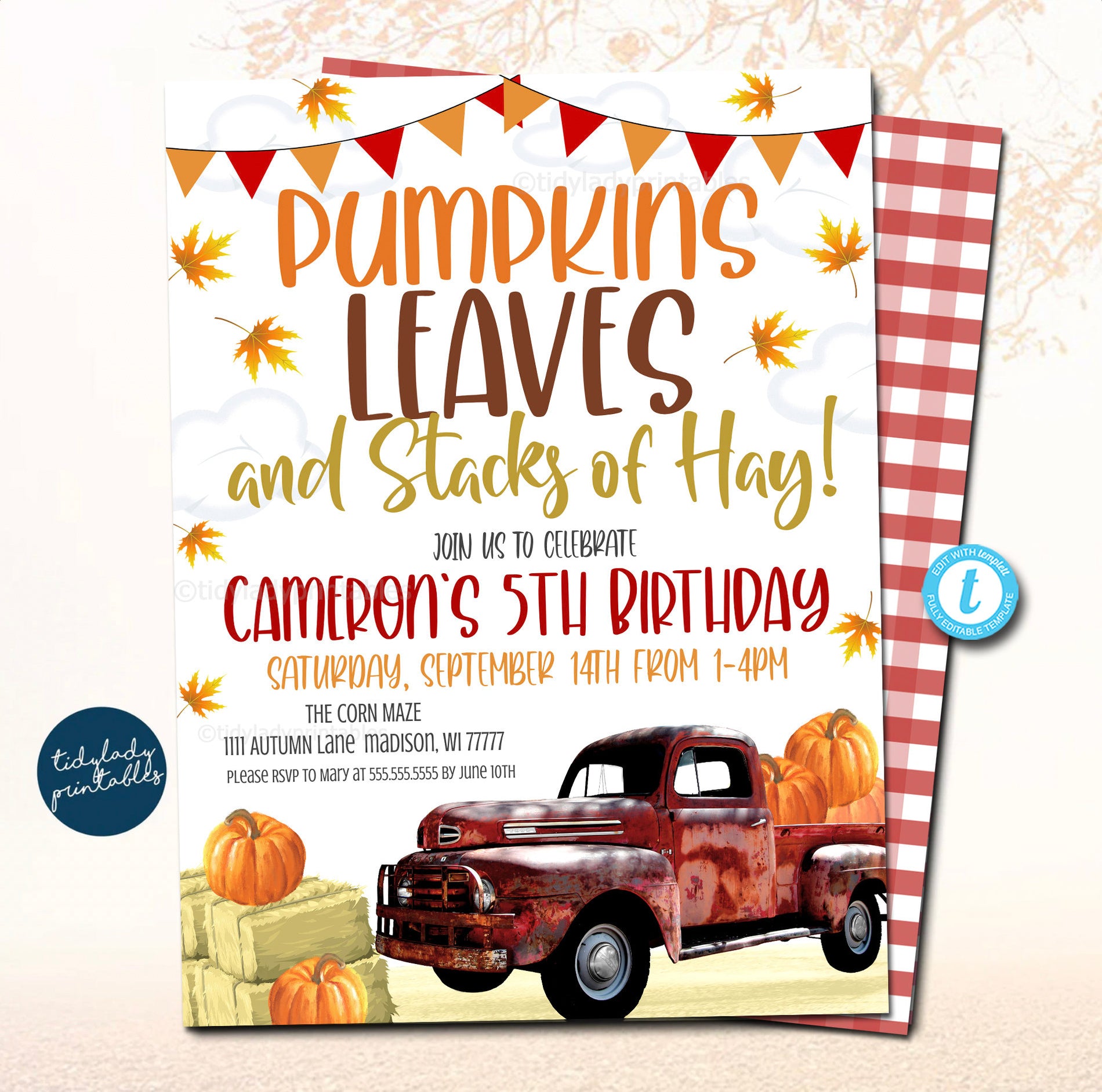 Fall Party Invitations | TidyLady Printables
